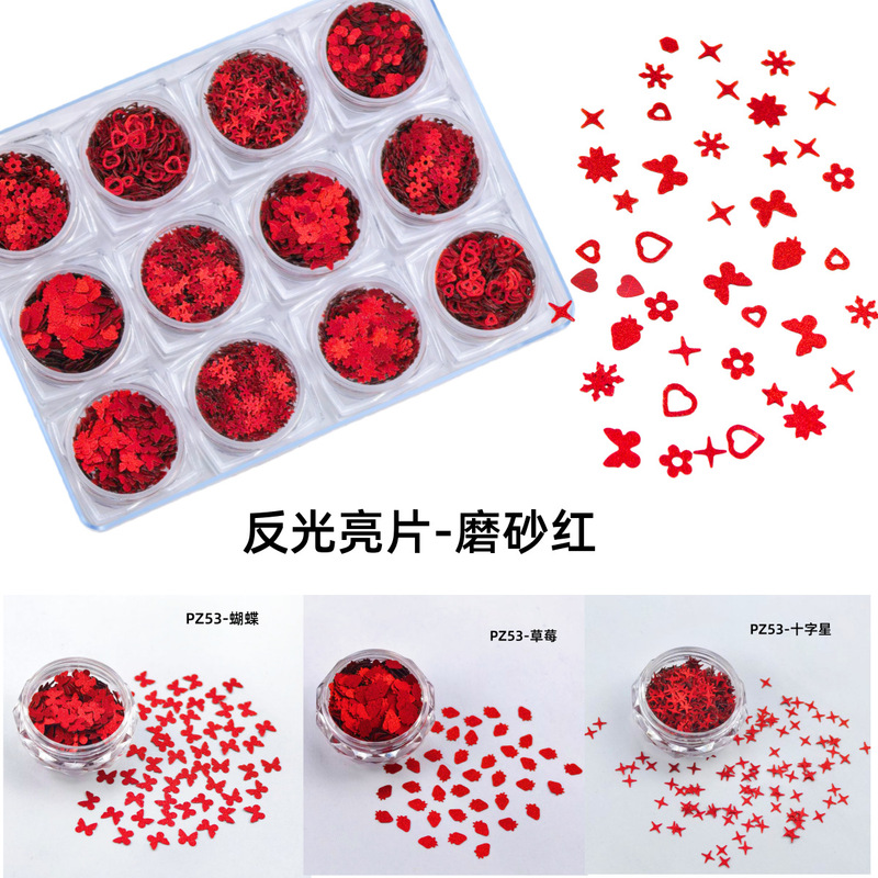 Cross-Border Hot Selling 12-Color Mermaid Eye Makeup Sequins Reflective Sequins Valentine's Day New Year Red Stage Hair False Eyelashes