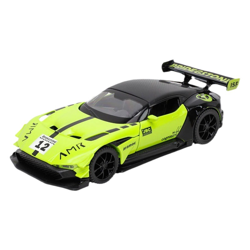 Zhongyuan xinghejin coche modelo 1: 32 Martin Vulcan deportes coche pista versión 3 puerta abierta tire hacia atrás modelo de juguete caja de polvo