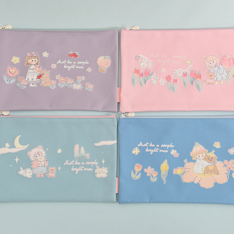 Bolsa con cremallera de tela Oxford "Familia Tuanzi" de SPVEGA - Tamaño B6 - Para almacenar papelería y accesorios