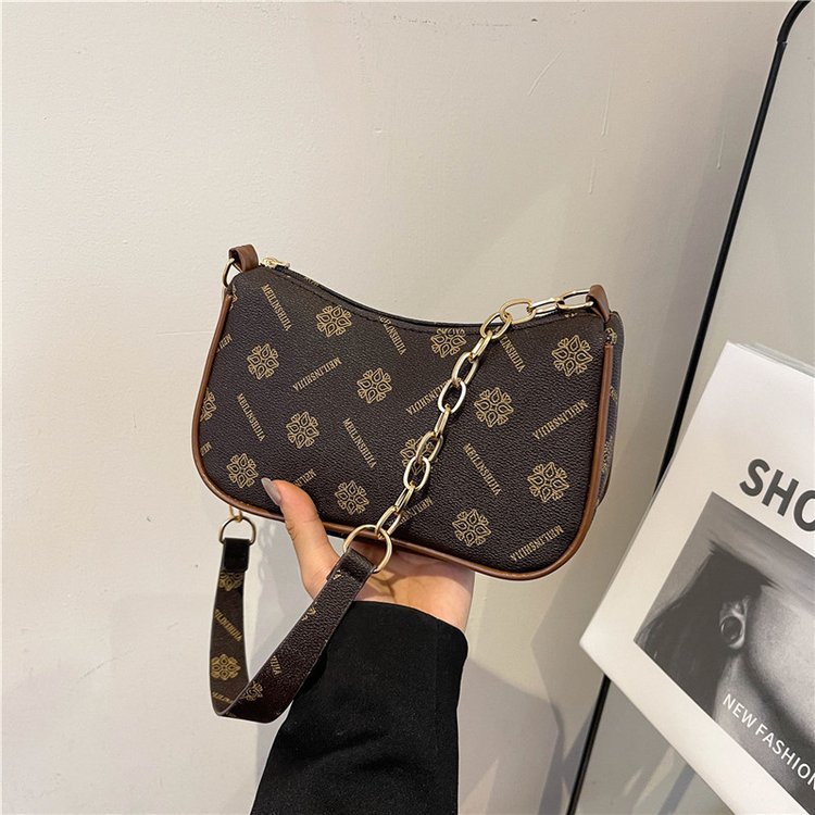 Este año bolsos populares para mujeres 2024 nueva moda moda casual impresión brazo bolsos de hombro impresión bolsos pequeños