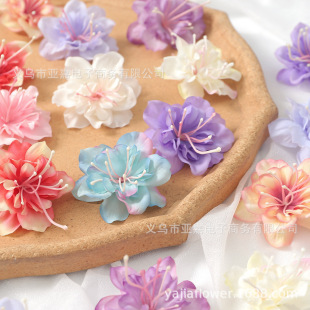 Artificial Five-Petal Rose Flower Handmade DIY Trendy Hanfu Hairpin Flower Headdress Fake Flower Wedding Decoration Set