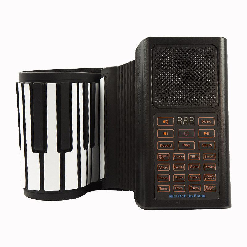 88 clave Bluetooth blanco y negro rollo de mano piano clasificación enseñanza jugando entrada teclado instrumento musical portátil juguetes para niños