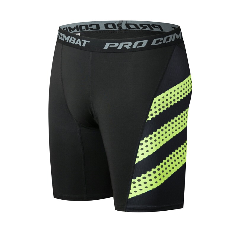 Tight Sports Shorts Men's Elastic Quick-Drying Breathable Basketball Leggings Running Track and Field Training Printed Fitness Pants
