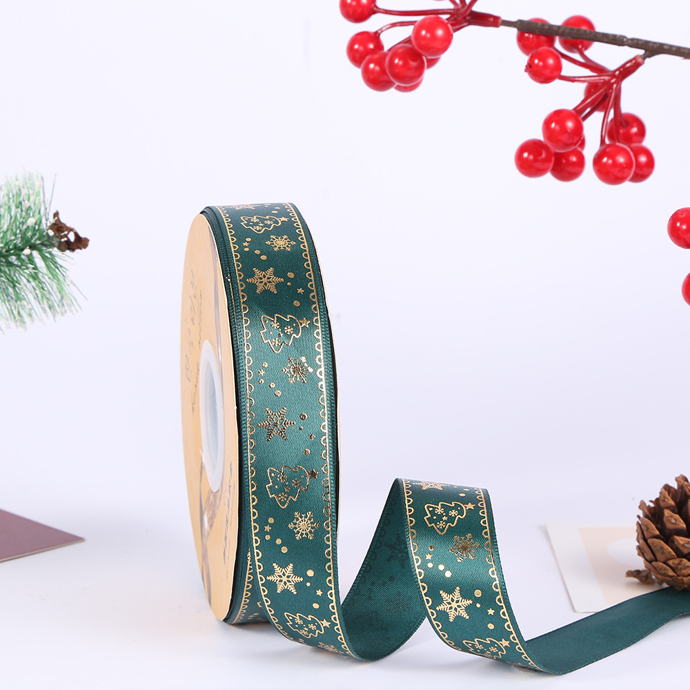 새로운 재고 2.5 빨간색과 녹색 청동 크리스마스 리본 파티 장식 크리스마스 선물 상자 포장 리본 도매