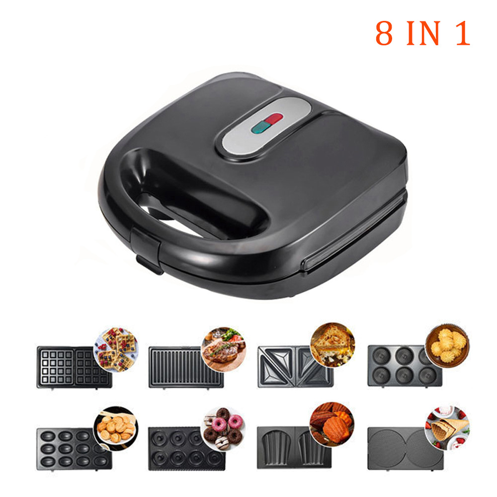 8 en 1 máquina de waffles máquina de sándwiches máquina de donuts máquina de perros calientes galletas máquina de nueces máquina de filete máquina de desayuno image 6