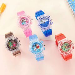 New cartoon wax pencil small beginner plastic watch glow-in-the-dark light student watch summer gift watch wholesale