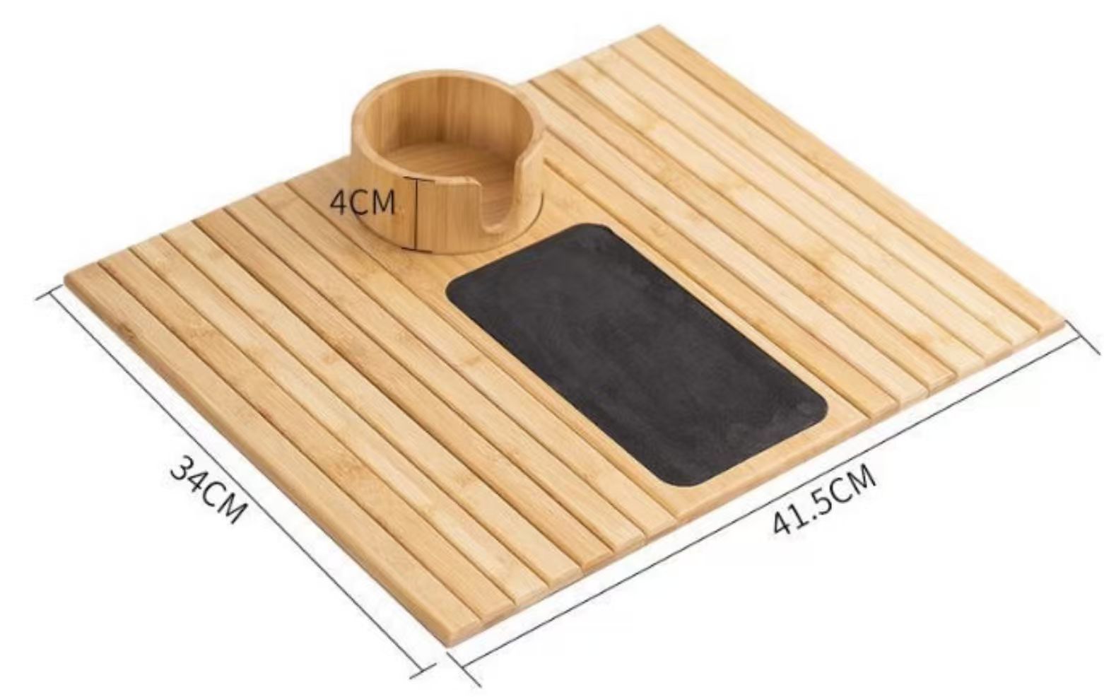 Bandeja para reposabrazos de sofá de bambú, plegable, anticaída, con almacenamiento, mesa de centro para reposabrazos de sofá, bandeja lateral para reposabrazos image 9