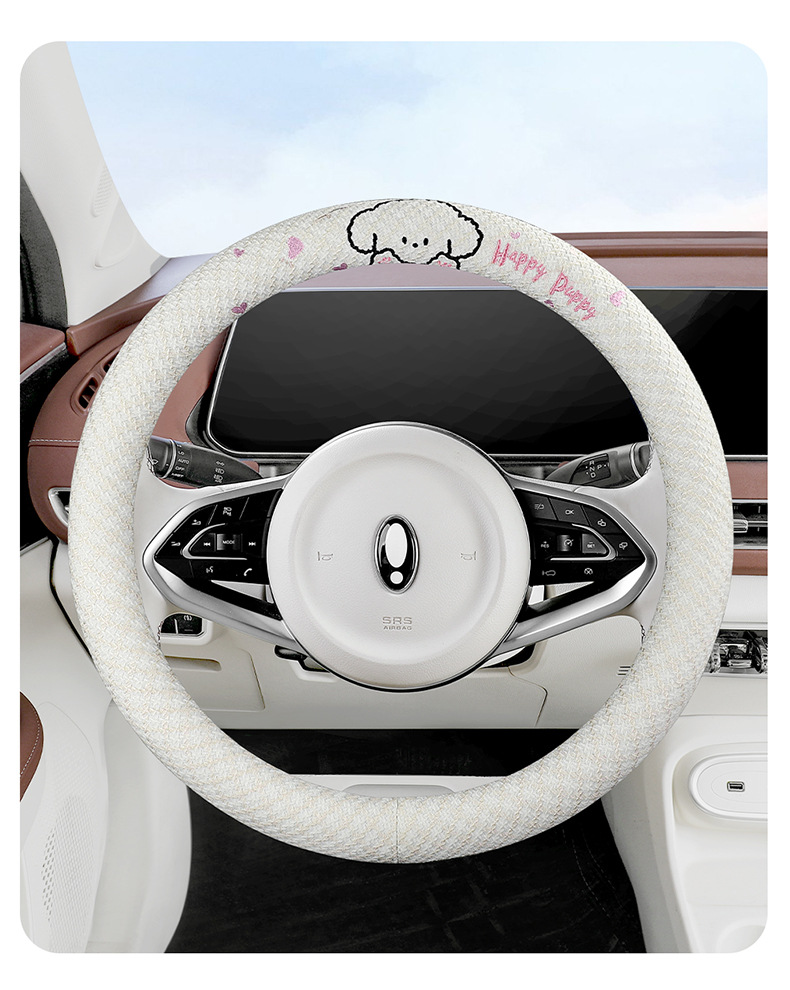 2026 New Model Car Hot-Selling Export-Only Steering Wheel Cover, Linen Truck Steering Wheel Cover for All Seasons, Cross-Border Steering Wheel Cover