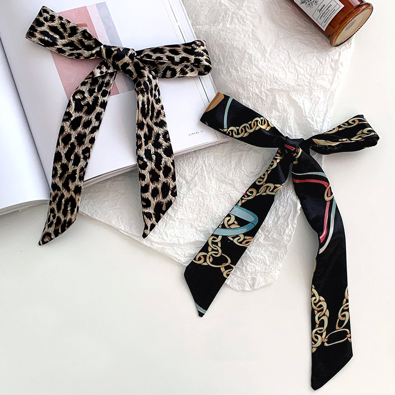 Bufanda de seda, banda larga, sensación de alta calidad, bufanda biselada de primavera y verano, bufanda, bufanda decorativa de lunares, bolsa de atar, cinta, diadema, cinturón para el cabello