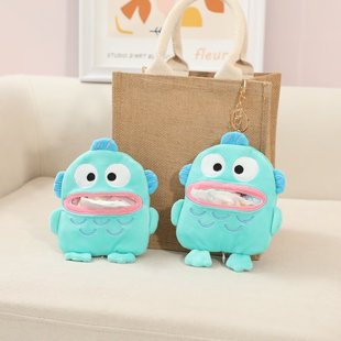 Lovable Fish Monster Doll Bag Paper Box Creative Backpack Tissue Set Portable Car Hanging Children's Tissue