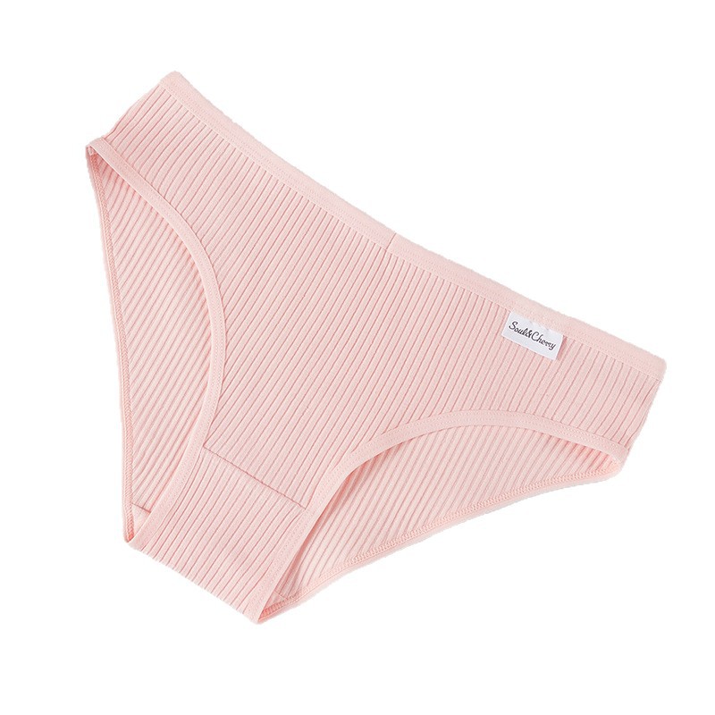 Nuevo algodón damas roscado colorido cintura baja transpirable doble ropas de chicas fabricantes de venta directa