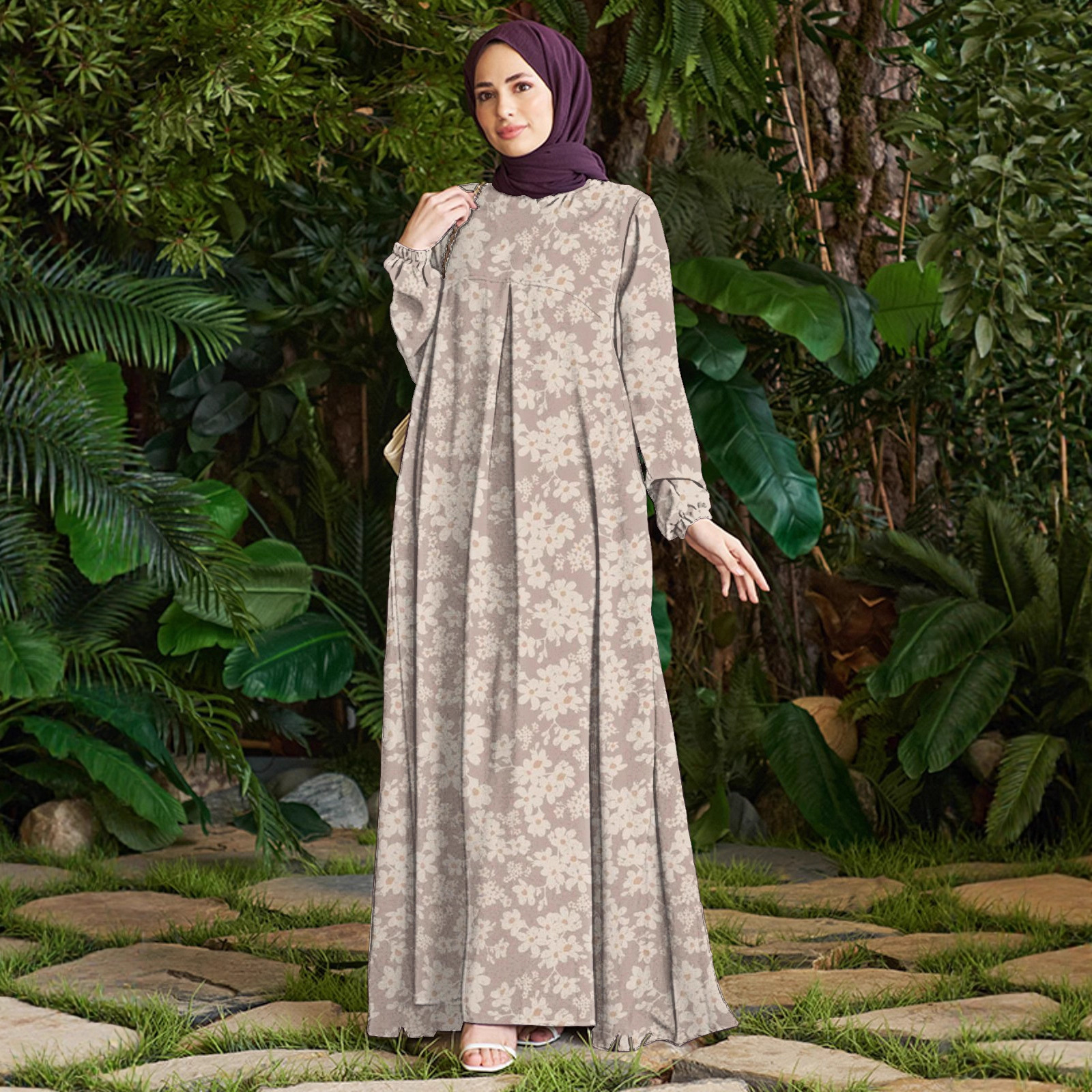2025 Autumn New Fashion Print Dress for Women Polyester Cross Border Foreign Trade Suitable for Europe And America_voghion.com