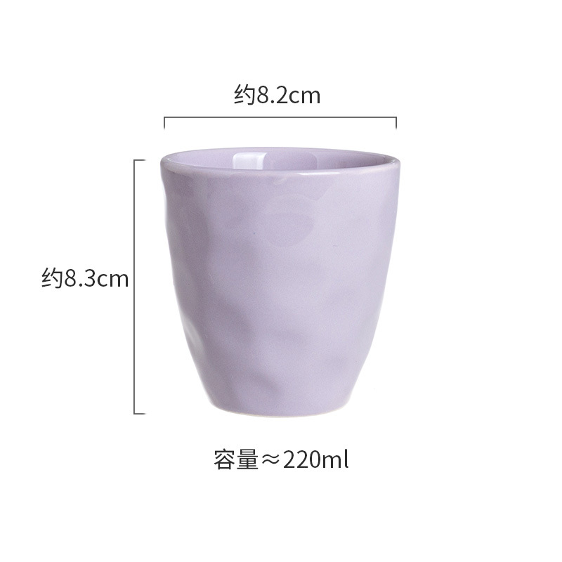 손으로 반죽한 밀크 퍼플 찻잔