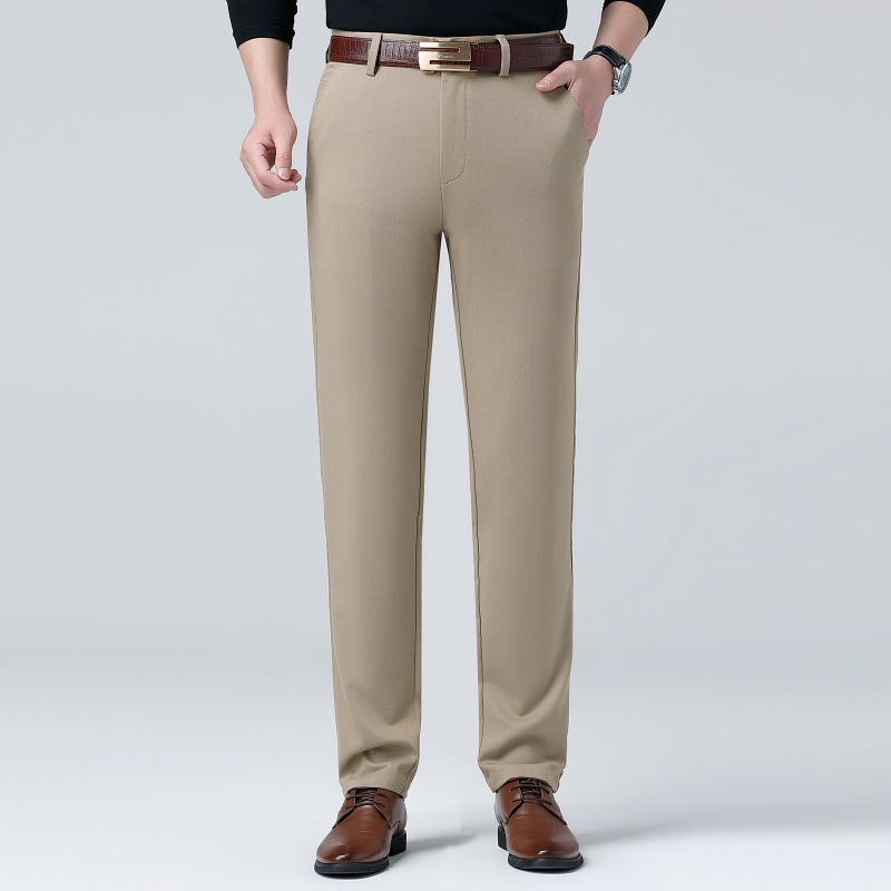 正品牌高端商务休闲裤2024春秋款中年男士小直筒西裤男裤男装裤子