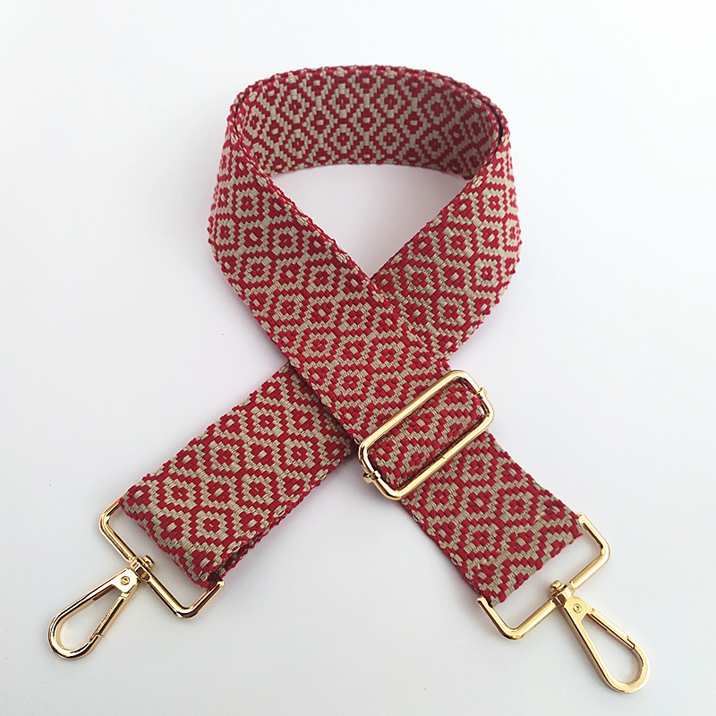 Correa de bolsa de mujer correa de hombro ancha de algodón bordado correa de mochila ajustable alargada correa de hombro de reemplazo Correa crossbody de un solo hombro