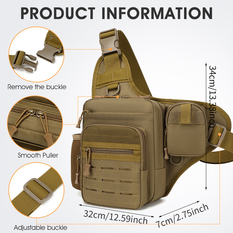 Bolsa de transporte de viaje de ocio bolso de hombro ligero y práctico bolso de viaje al aire libre bolso de hombre bolso de bote de agua bolso táctico bolso de pecho