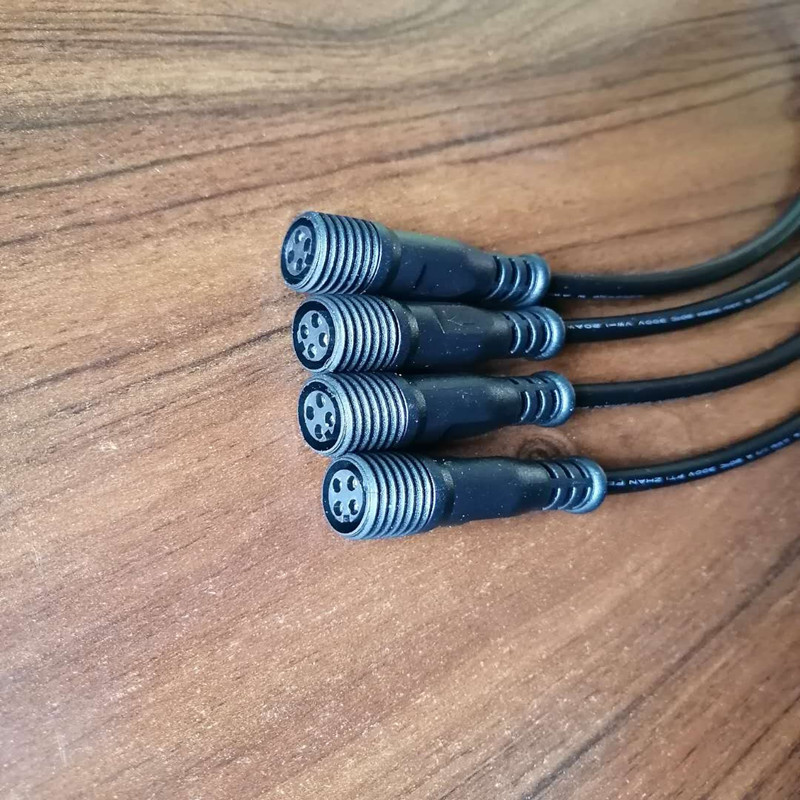 生产DC插头线m12.两芯三芯四芯带螺帽插头电机连接线线材可