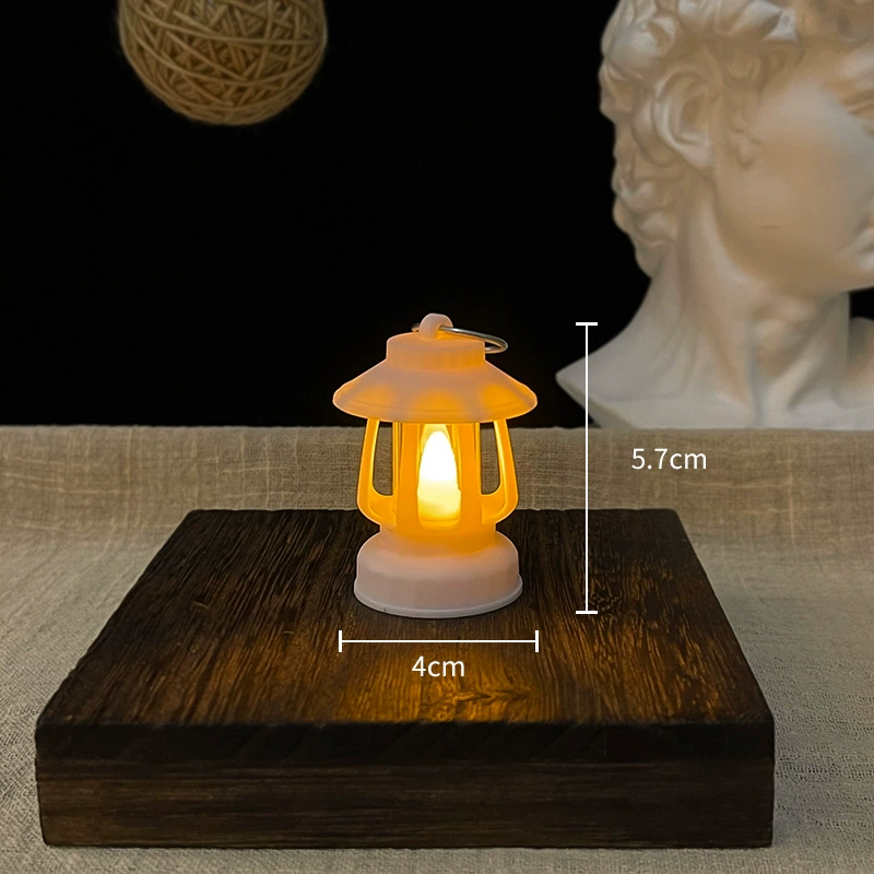 Мини-ретро ночной светильник-фонарь, тёплый LED, портативная настольная 3.6×6 см, батарея AG3