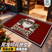 跨境temu圣诞地垫定制节日装饰防滑垫商超防滑地毯尼龙入户门脚垫