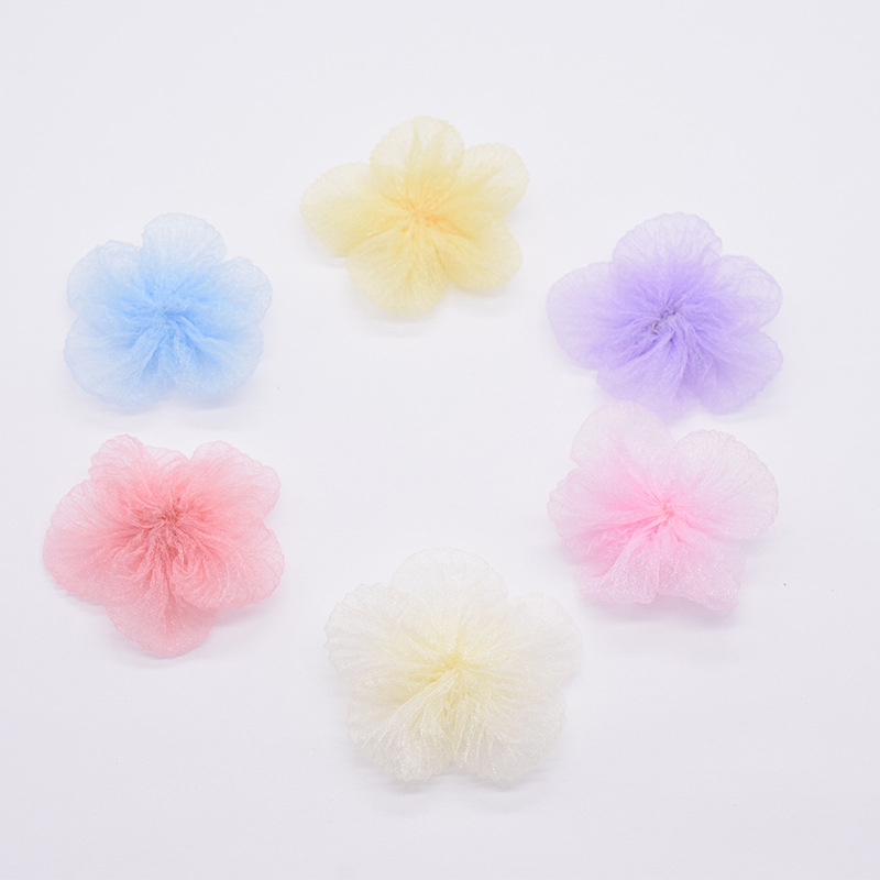 褶皱五瓣花服装辅料儿童饰品半成品手工材料宠物用品鞋袜帽包配件