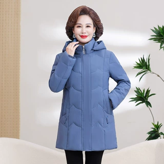 中长款时尚中年妈妈羽绒服女2026新款冬装中老年人加厚小个子外套
