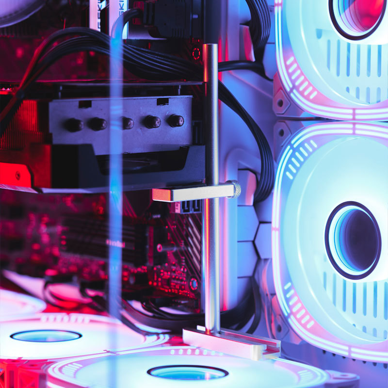 Hanchi aleación de aluminio tarjeta gráfica soporte Mar vista habitación chasis ventilador instalación tarjeta gráfica Jack