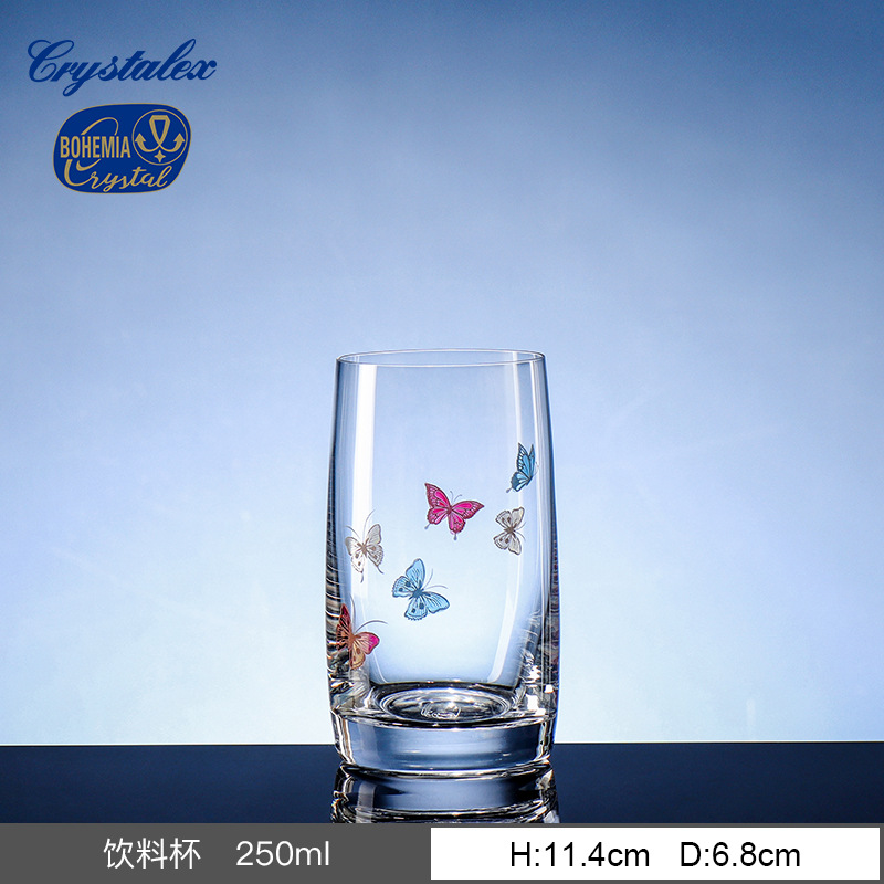 Importación checa de cristal tallado cristal tazas de vino casero mariposa de alto valor tazas de champán tazas de whisky tazas de agua