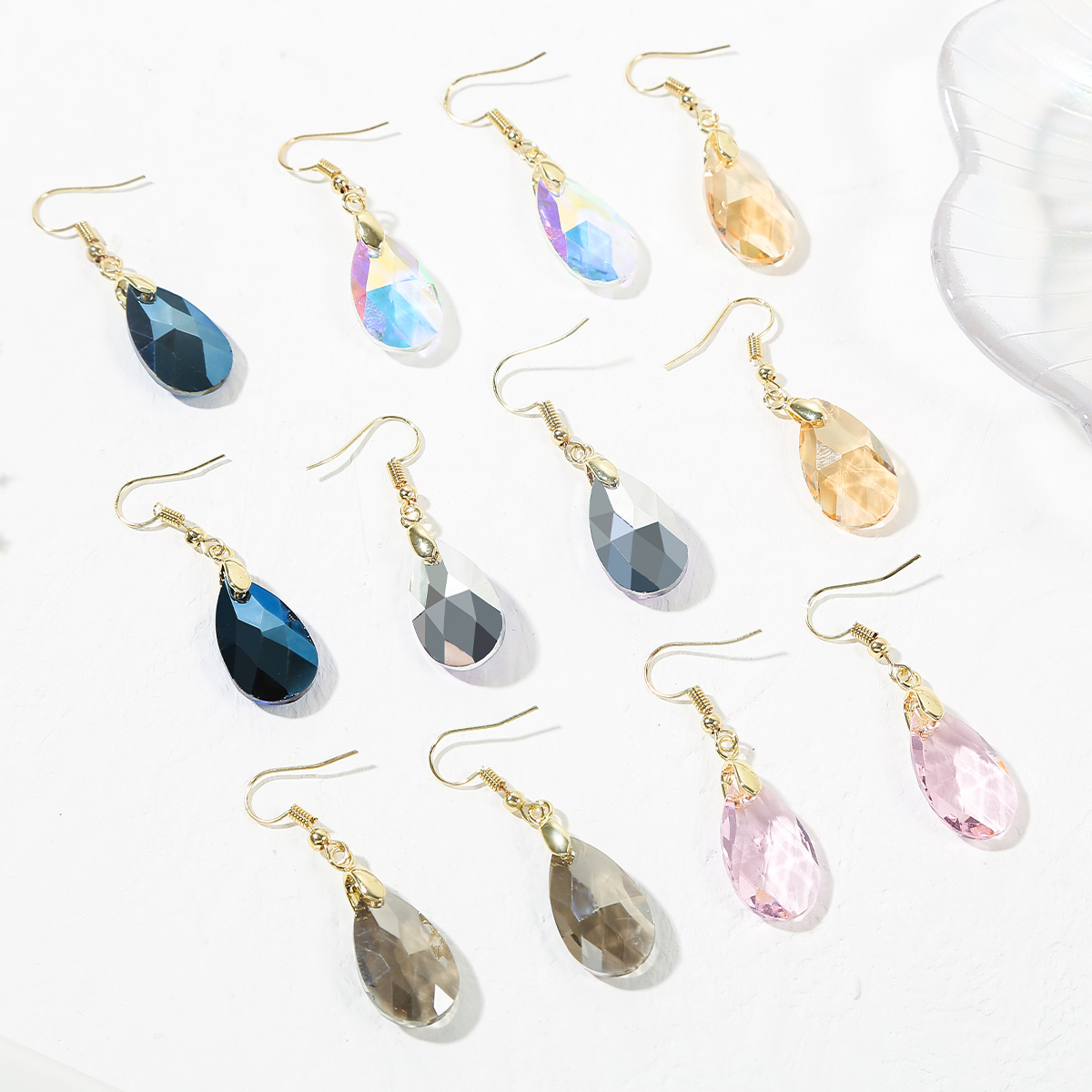 Daily Occasion Crystal Material Water Droplets, Heart Shape Pattern Fashion Water Droplets Heart Shape Crystal Plating Women's Drop Earrings 1 Pair
