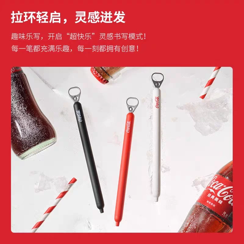 КАКО [Coca-Cola] ко-брендированный пресс-режущий элемент с высоким видом стиля инса обессуждающий 0.5 мм черный щеточный чернильный гелевый ручка