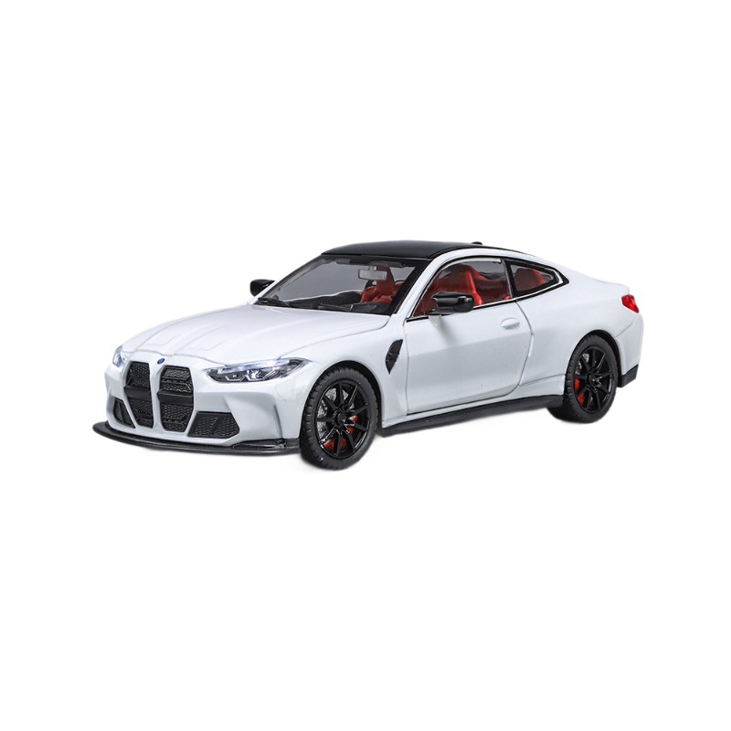 1: 24 modelo de aleación BMW M4 eco sonido y luz juguetes de automóviles hechos a mano decoración de escritorio de computadora personalidad creativa avanzada