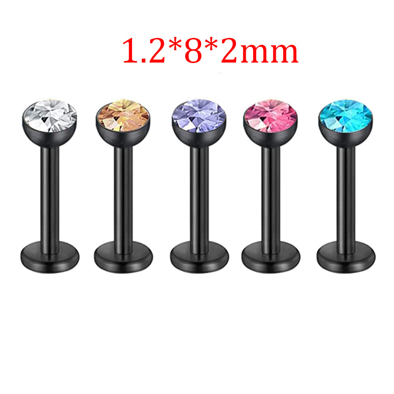 5 Sets Acrylic Star Lip Nail Ear Bone Nail T-Shaped Eyebrow Nail Nose Piercing Jewelry Stainless Steel Inner Outer Teeth detail image 16
