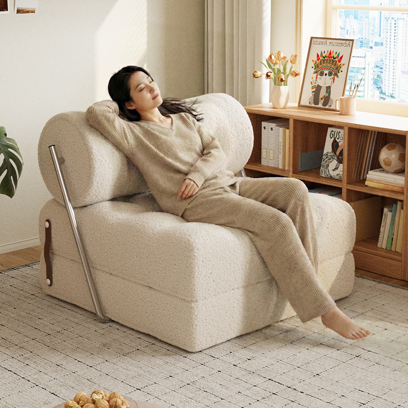 Fabric Sofa Rental Room Single and Double Small Apartment Balcony Lounge Chair Bedroom Living Room Leisure Tofu Block Tatami