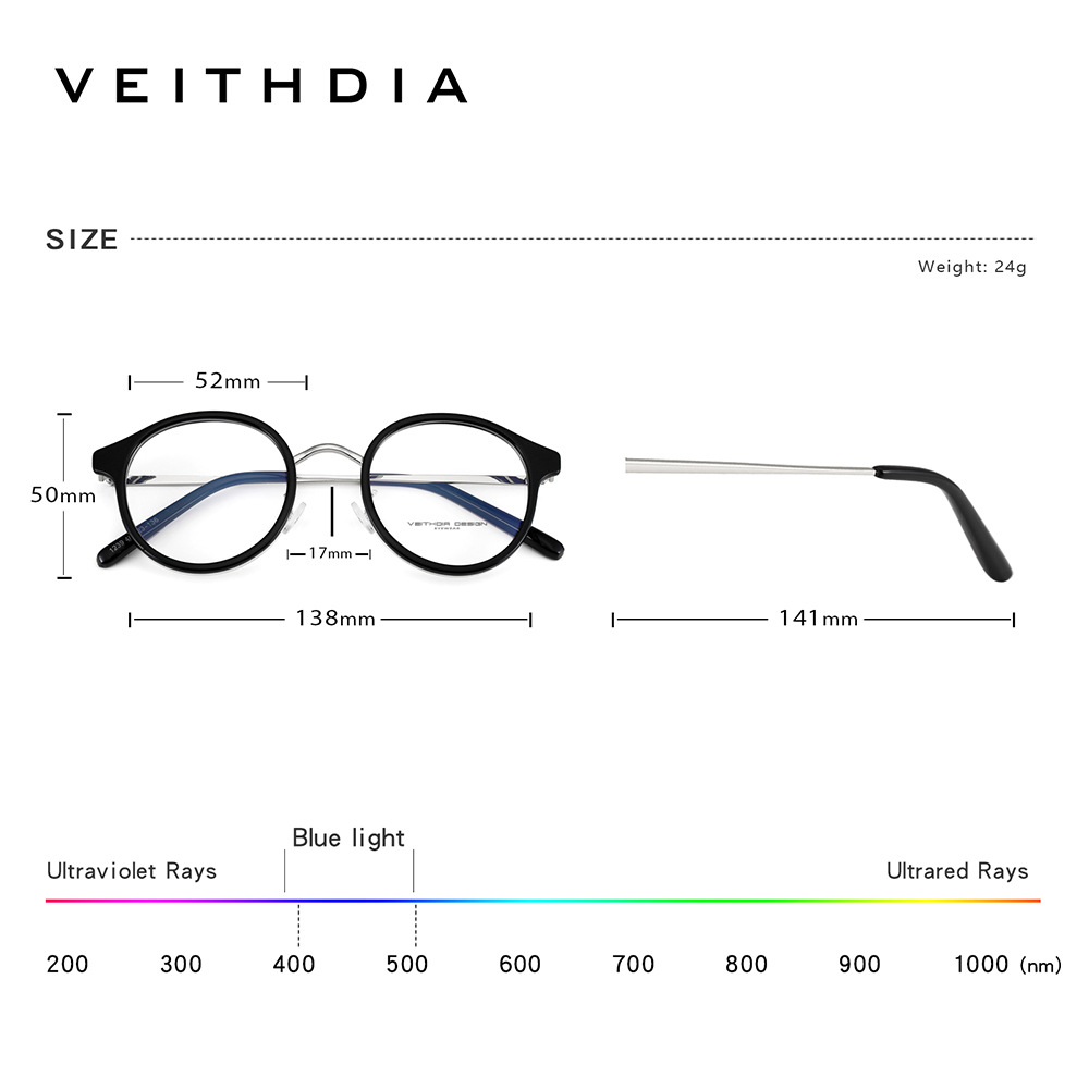 Moda retro mujer anti-azul, marco negro redondo, gafas planas para hombre, óptica, montura para miopía, montura para gafas 1239