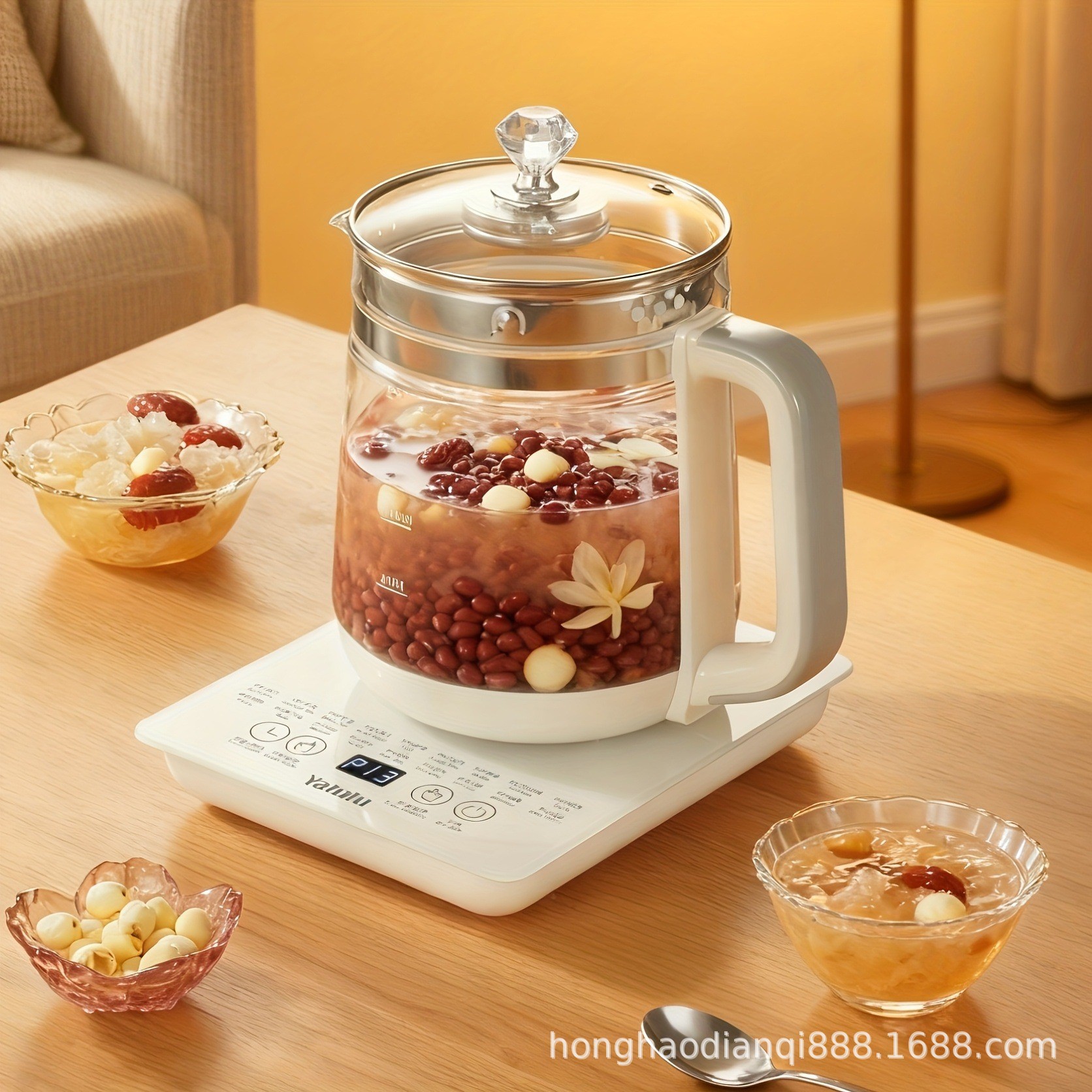 110V US Regulation Health Pot Wholesale 1.8L Decocting Medicine Pot Home Office Tea Boiling Black Flower Boiling Teapot