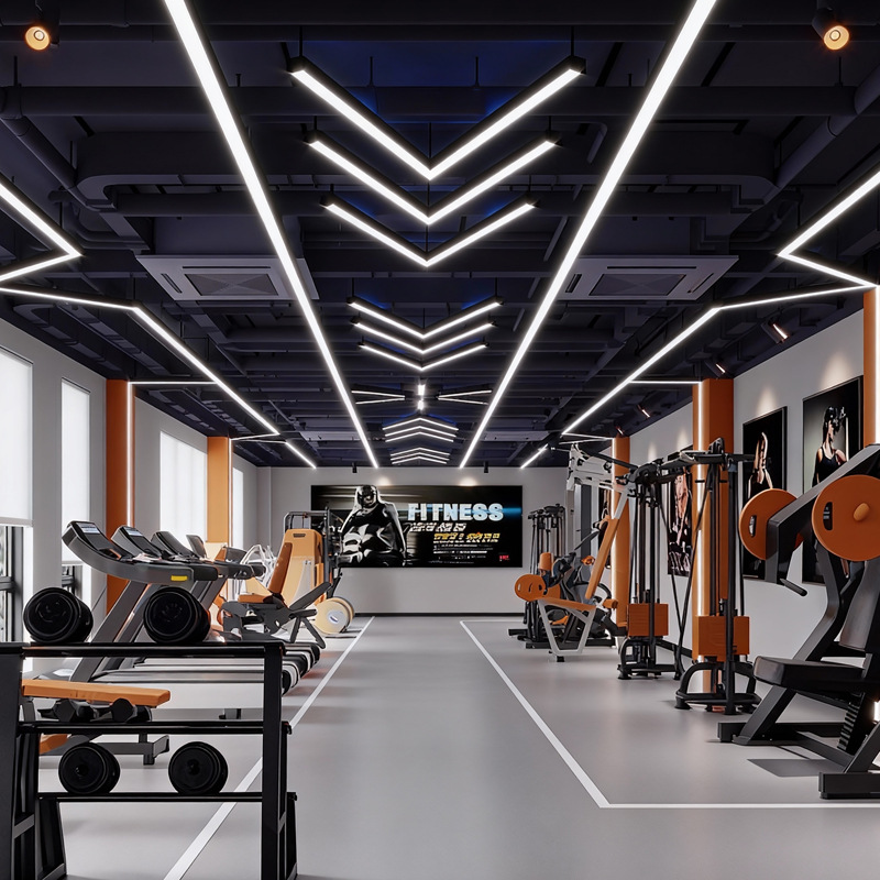 Luz de modelado superbrillante LED de deportes electrónicos ciudad de juegos gimnasio billar sin costuras empalmado larga atmósfera candelabro