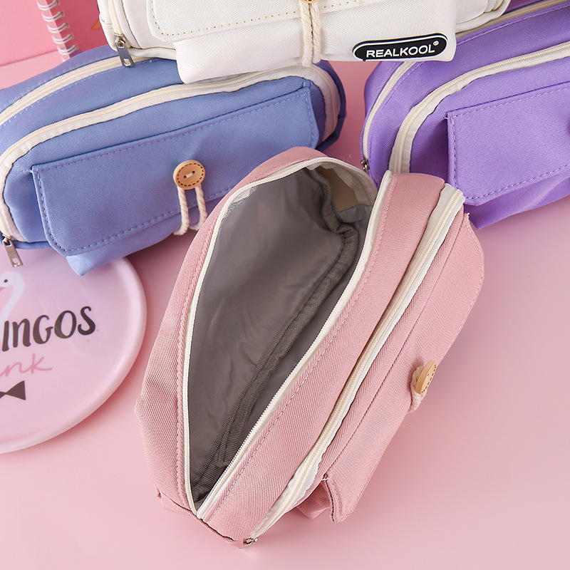 Bolsa de lápiz japonesa de gran capacidad bolsas de lápiz de alta calidad caja de papelería estudiantes bolsas de papelería multifuncionales fábrica al por mayor