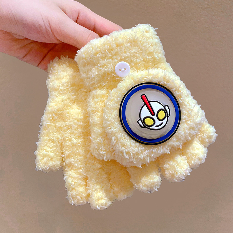 Guantes pequeños para niños, cunas de medio dedo para bebés, niñas y niños, engrosados en invierno, cálidos y a prueba de viento, juegos de cinco dedos para bebés y niños pequeños en otoño e invierno