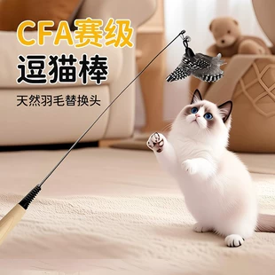 Игрушка для кошек CFA длинная удочка со сменной насадкой