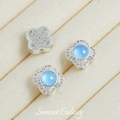 Jewelry Material Accessories — Zərgərlik ara hissələri - silver-four-leaf-clover-one