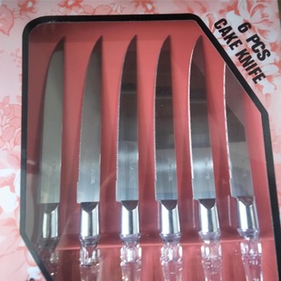 New Boutique stainless steel crystal handle pizza knife 6-piece Cake Knife Baking Tools Factory wholesale