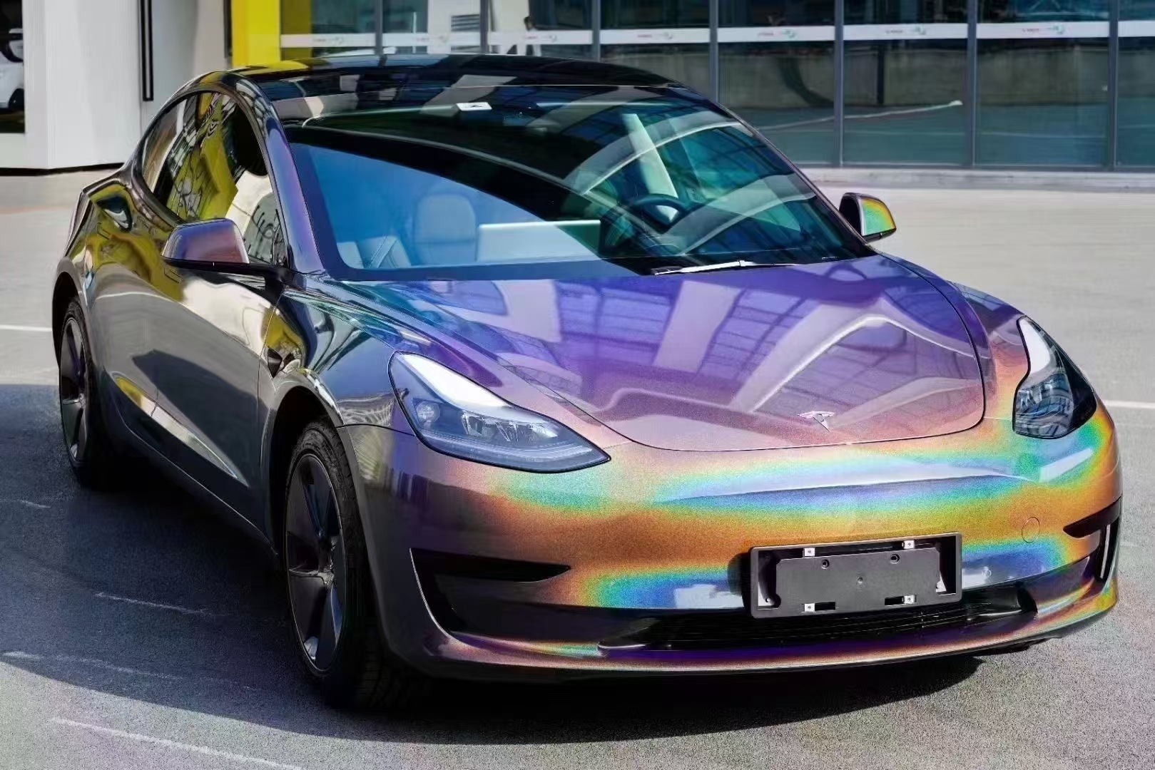 Car Color Changing Film Colorful Laser White Cross-Border Hot Selling Car Body Color Changing Film Gorgeous Gray Can Be Cut Factory Direct Sales