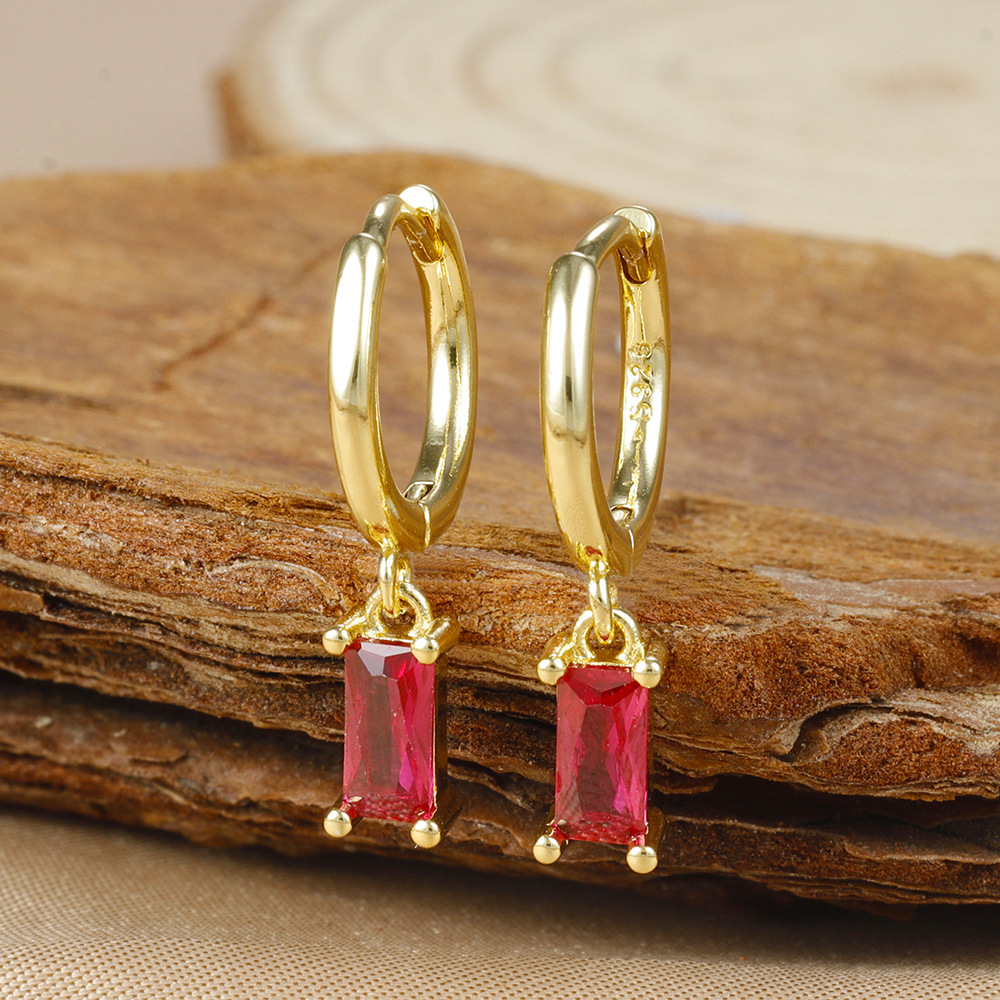 1 Par Elegante Geométrico Gotitas De Agua Enchapado Cobre Circón Pendientes De Gota Aretes display picture 21