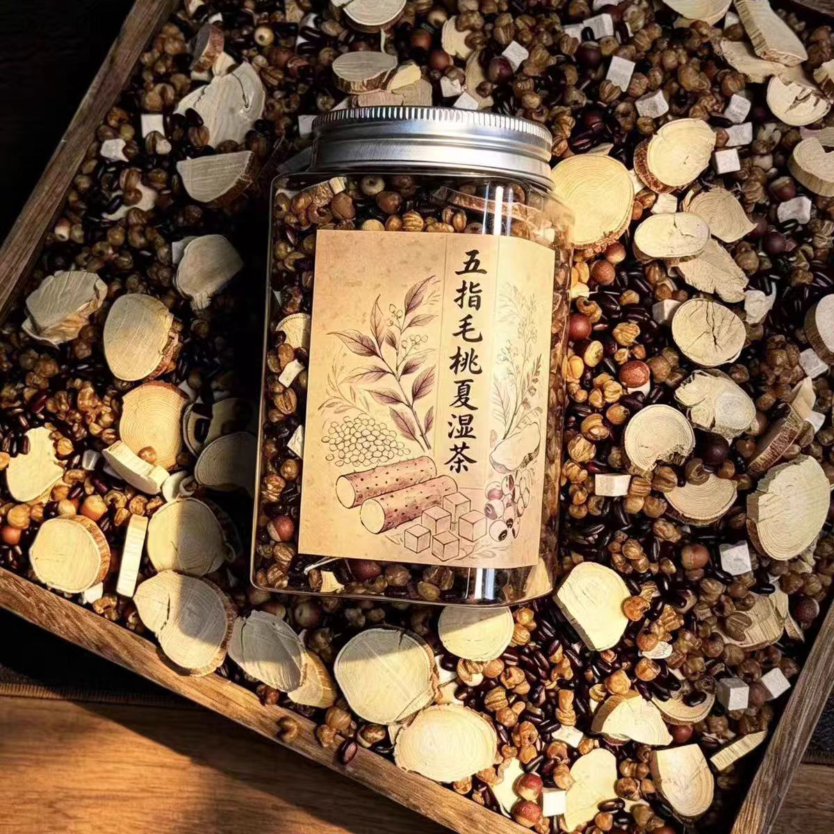 Wuzhi Maotao Summer Damp Tea 100g Ficus Hirta Coix Seed Adzuki Bean Herbal Blend for Daily Brewing specifications