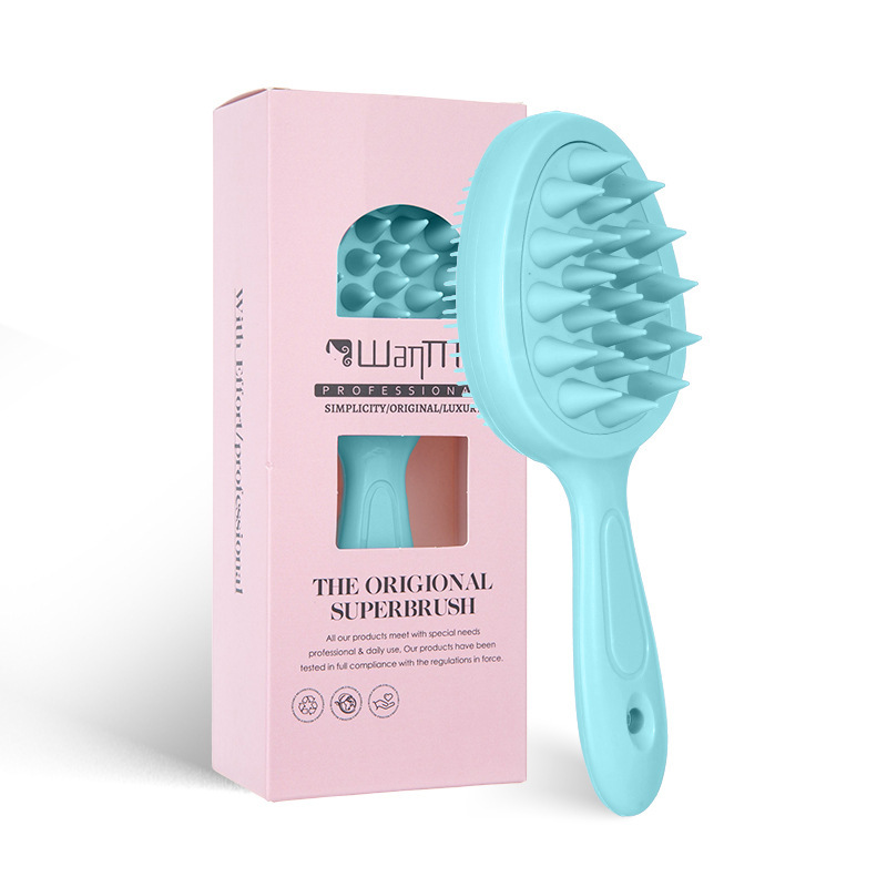 핸들 샴푸 브러쉬 블루 opp 가방