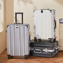 商务男士包角成人箱休闲时尚纯色女士行李箱铝合金锁扣抗压拉杆箱