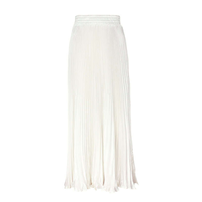 2025 New European and American Export Women's Clothing Satin Metallic Luster Pleated Long Accordion Skirt Long Skirt Skirt 2025 New European and American Export Women's Clothing Satin Metallic Luster Pleated Long Accordion Skirt Long Skirt Skirt