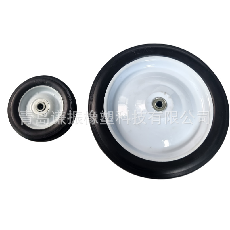 割草机轮子12寸6寸橡胶实心轮胎 手推割草机轮子