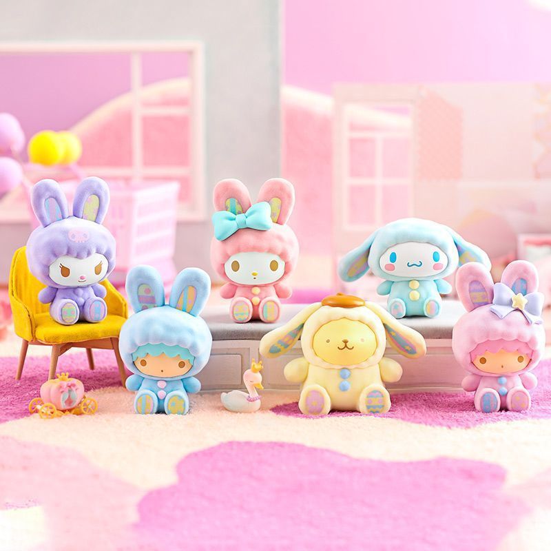 Miniso サンリオバニーセリーズブラインドボックスメロディーシナモンドッグクロメフィギュア人形デスクトップ装飾品|undefined