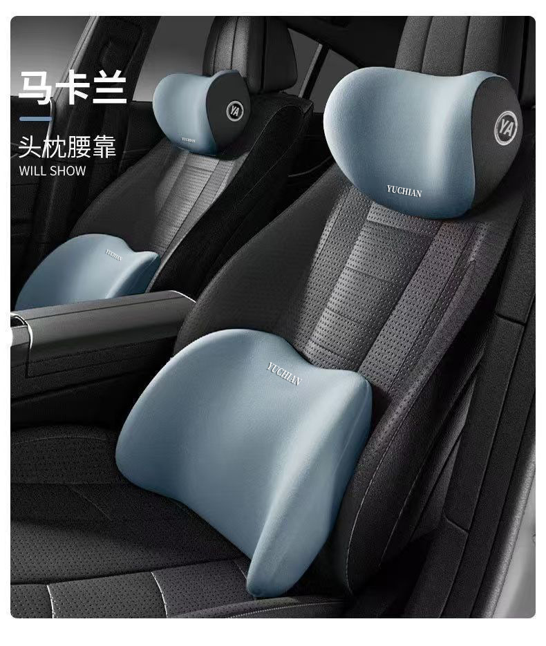 Car Headrest and Lumbar Support Set, In-Car Driver's Seat, Memory Foam Lumbar Support, Car Pillow, Neck Pillow and Lumbar Support