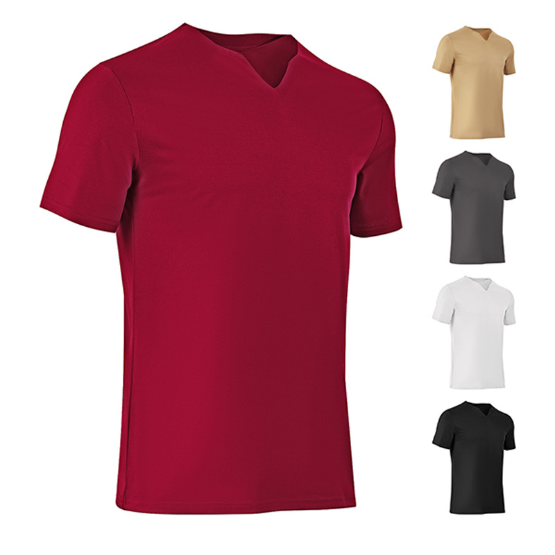 Nuevo transfronterizo Amazon verano nuevo hombre deporte elástico camiseta de tendencia americana camiseta de Henry manga corta casual